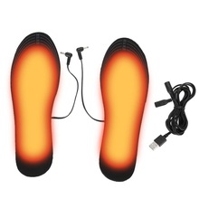 1 Pair USB Heated Insoles Foot Warming Pad Feet Warmer Sock Pad Mat Winter Outdoor Sports Heating Shoe Insoles Winter Warm 2020