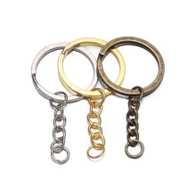 10 pcs/lot Key Ring Key Chain Gold Rhodium Antique Bronze 60mm Long Round Split Keychain Keyrings Jewelry Making Bulk Wholesale