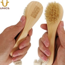 100pcs/lot OEM Boar Bristle Facial Brushes Shaving Brush Customized LOGO Wooden Handle Facial Cleaning Brush Promotion Gift