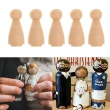 10Pcs Kids DIY Painting Model Blank Wooden Peg Doll Crafts DIY Hand Painting Graffiti Kids Toy Decor Educational Toy