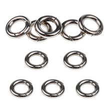 10pcs Silver Circle Round Carabiner Spring Snap Ring Buckle Clip Hook Keychain Outdoor Activities Camping Hiking Backpacking