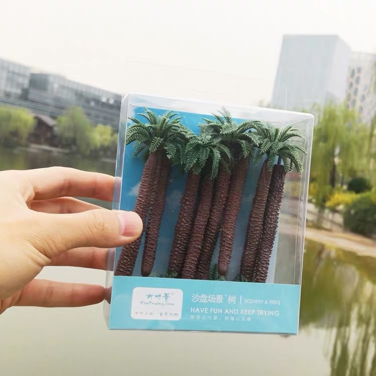 110mm 1:87 HO scale A pack of 8 Pcs Model Palm Tree landscape model train railway layout scenery DIY  miniature dioramas display