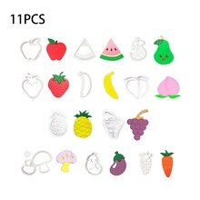 11pcs Cute Fruits Banana Silicone Molds Fondant Cookie Decoration Mold for Kids