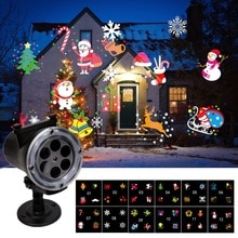 12 Patterns Christmas Snowflake Laser Projection LED Projector Light New Year Waterproof Remote Control Garden Lawn Lamp