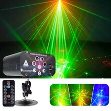 128 Patterns RGBW LED DJ Disco Light Professional DJ Stage 8 Holes Laser Projector Lights Music Control Party Light For Wedding