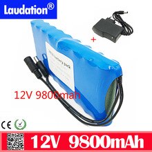 12V Battery 18650 9.8Ah Portable Rechargeable Batteres DC 11.1V 12.6V 9800mAh 18650 Li-Ion Battery CCTV Camera Monitor Laudation
