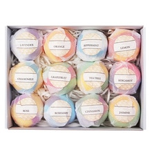 12pcs Natural Spa Essential Handmade Oil Moisturizing Skin Care Props Stress Relief Exfoliating Salts Bombs Bubble Bath Ball