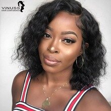 13*6 Curly Lace Front Human Hair Wigs For Black Women Pre Plucked Natural Hairline With Baby Hair Remy Brazilian Short Bob Wig
