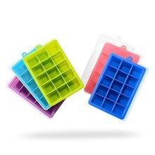 15-Hole Food Grade Silicone Ice Cube Mold Whisky Ice Tray with Lid Square-shape DIY Ice Mold-20