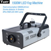 1500W LED Fog Machine With 6Pcs LED RGB 3IN1 Lamp Smoke Machine DJ Disco Wedding Stage Party Effect Lighting Fog Mist Machine
