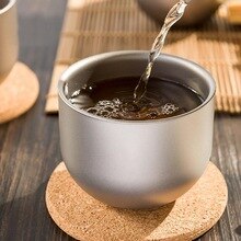 150ml Pure Titanium Teacup Double-Layer Thermal Insulation Anti-hot Domestic Outdoor Titanium Teacup Coffee Cup Office