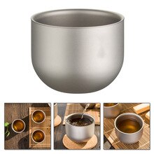 150ml Pure Titanium Teacup Double-layer Thermal Insulation Anti-hot Domestic Outdoor Titanium Teacup Coffee Cup Office Cup