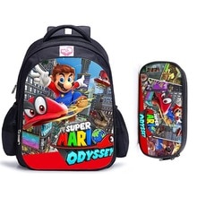 16 Inch Mario Bros Sonic Children School Bags Orthopedic Backpack Kids School Boys  Girls Mochila Infantil Catoon Bags