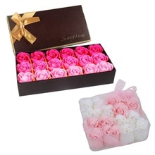 16 Pcs Pink White Bathing Scented Rose Soap Petals & 18Pcs Creative Gradient Simulation Rose Soap Flower Rose Red