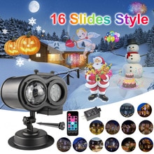 16 Slides Ocean Wave Snowflake Christmas Projector Lights Waterproof Outdoor Laser Projector New Year Party Garden Decoration #
