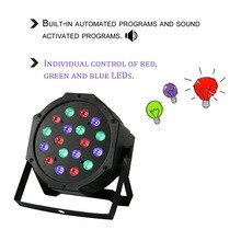 18W 18LED Professional RGB Mixing Colors Stage Light 6 Channel Home Wedding Party DJ Club Light Equipment With Fan