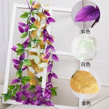 190CM Long Artifical Decoration Wedding Parties Artificial Fake Hanging Vine Plant Leaves Garland Home Garden