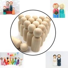 1Pc Kids DIY Painting Model Wooden Boy Girl Figure Doll Model DIY Painting Graffiti Education Kids Toy
