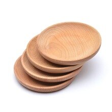 1pc Eco-friendly Snack Plate Round Wooden Cake Fruits Dish Room Dessert Service Tray Wood Sushi Board Party Tableware