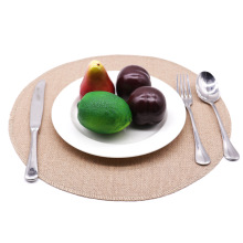 1pcs Round Weave Burlap Placemat Table Mats Dining Napkin Pads Non-Slip Heat Resistant Coaster Cushion Kitchen Party Decors