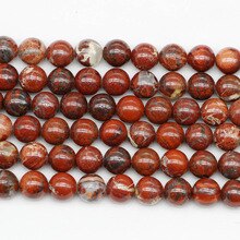 1strand/lot Natural Stone Red Brecciated Jaspers Bead Round Gem Loose Spacer Beads For Jewelry Making Findings DIY Bracelet Gift