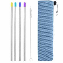 2/4Pcs Reusable Drinking Straw High Quality 304 Stainless Steel Metal Straw with Cleaner Brush For Mugs 20/30oz