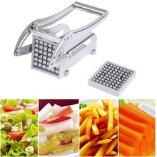 2 Blades Stainless Steel Home French Fries Potato Chips Strip Slicer Cutter Chopper Chips Machine Making Tool Potato Cut Fries