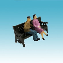 2 PCS of 1/87 HO Model Park Bench/Mini Bench Model Miniature Parks Home Crafts Gardens Ornament/Train/Railway/Railroad Layout