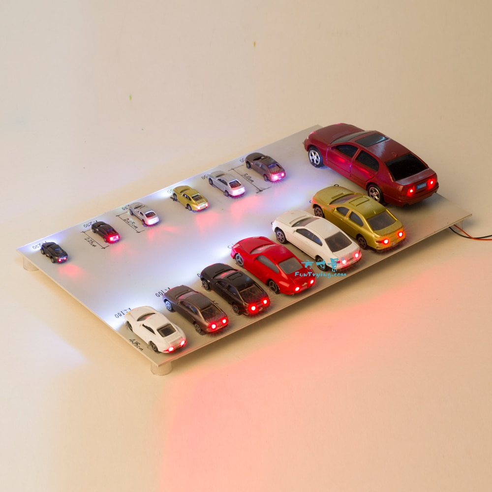 20 Pcs Plastic model cars with 12V LED lights/Railway/Railroad/Train Layout
