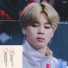 2018 Fashion Jewelry Korean Brinco Bangtan Boys Album Stud Earring For Women Men Vintage Long Tassel Geometric  Earring