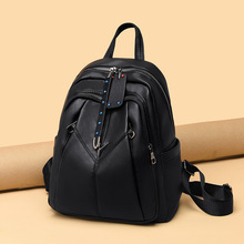 2019 Brand Vintage Women Leather Backpack For Girls Sac a Dos Preppy School Female Backbag Large Capacity Travel Bagpack New Bag