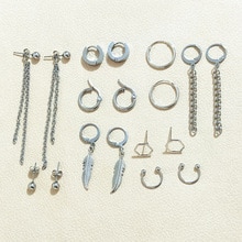 2019 Fashion 18 pcs/set Women Square BTSARMY Stud Earrings for Women and men Piercing Simulated Korea kpop Punk Tassel Earrings