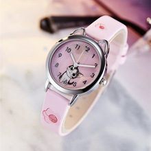 2019 Hello Kitty Cartoon Watches Kid Girls Leather Straps Wristwatch Children Hellokitty Quartz Watch Cute Clock Montre Enfant