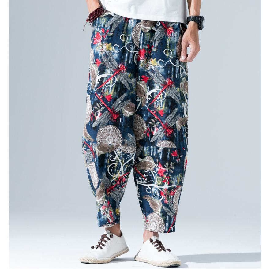 2019 Sinicism Mens Linen Cotton Pants Full Length Summer Loose Light Casual Linen Trousers Man Leisure Home Comfortable Pants