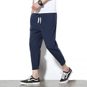2019 Spring New Ankle-Length Linen Pants Men Trousers Hip Hop Jogger Pants Men Sweatpants Streetwear Men Pants  plus size M-5XL
