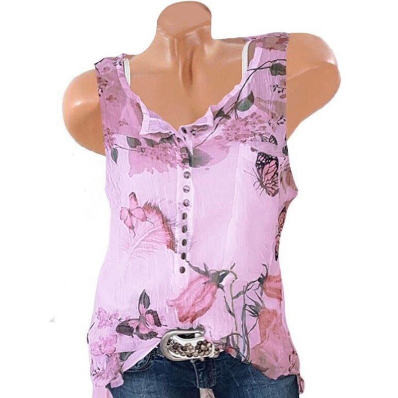 2019 Summer Blouses Long Sleeve Floral Print Women Clothing Blouses Casual V-Neck Button Shirts Female Top Blouse Plus Size 5XL