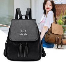2019 Women Vintage Leather Backpack Sac a Dos Female Plecak Ladies Large Capacity Travel Shoulder Girl School Back Bags mochila