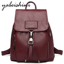 2019 Women's leather backpack Female Flip cover backpack door lock school bags for teenage girls Lady travel backpack Sac a Dos