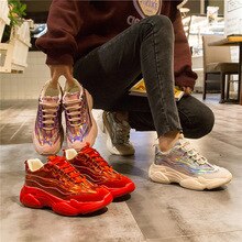 2019 spring new wild breathable cross strap thick platform old shoes casual women's shoes