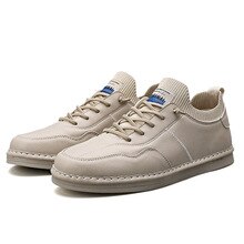 2020 Autumn New Men Shoes Breathable Men Casual Shoes Light Weight Walking Sneakers Men Flats Chaussure Homme Beige *