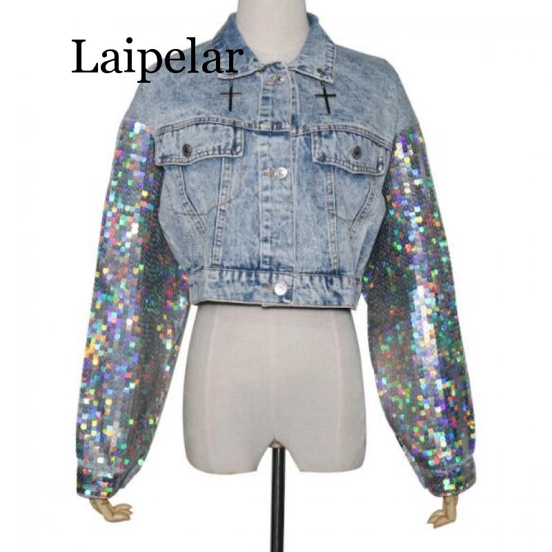 2020 Autumn Punk Style Fashion Women Denim Jacket Coat Vintage Design Women Bomber Jacket Tops For Women Cropped Top Coat