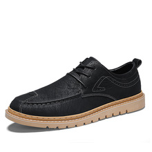 2020 Brand Fashion Casual Leather Shoes Men Leather Shoes Male Leather Sneakers Black Man superfine fiber Shoes *
