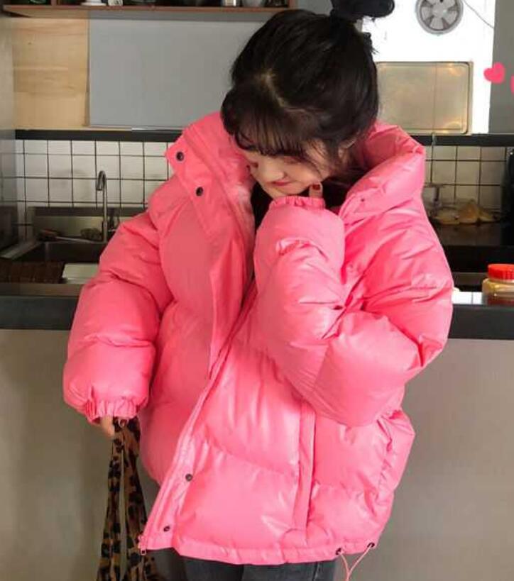 2020 Bright Colors Winter Jacket Women Parka Warm Thick Solid Short Style Cotton Padded Parkas Daughter girl Loose Stand Collar