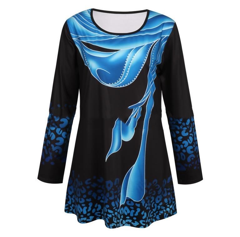2020 Chiffon Shirt Women Spring Autumn O-neck Blouse long Sleeve Casual Printing Female fashion shirt Tops Plus Size Shirt