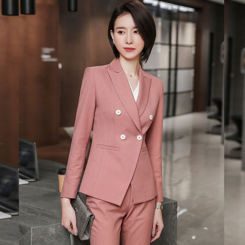 2020 Female Formal Elegant Office Work Wear Uniform OL Ladies Trousers Blazers Jacket with Tops Pant Suits 2 Pieces Sets Clothes
