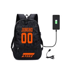 2020 Men's Team Event ATEEZ Periphery Backpack School Travel Shoulders Bag For Teenagers Girls Laptop Canvas Patchwork Backpacks