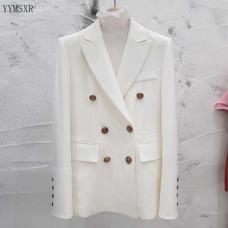 2020 New Korean Women's Professional Wear Elegant Feminine Jacket Casual white ladies suit High-quality women's clothing