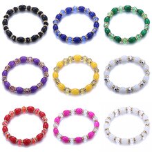 2020 New Natural crystal beads Transparent glass bead Little gold beads Adjustable stretch bracelet Women Charm Bracelets