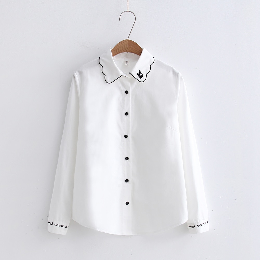 2020 OL Style White Women's shirt Women Blouses Turn-down Collar Elegant Single-breasted Button Down Shirts Femme Workwear
