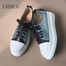 2020 Sneakers Women Silver Leather Women Sneakers Platform Fashion Spring 5cm